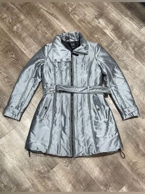 Armani Exchange A/X Size S Women Silver Metallic Puffer Coat